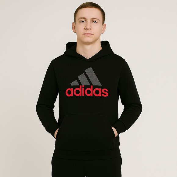 Adidas Originals Black Trefoil Hoodie – Youth Unisex Style Size Large - Picture 1 of 9
